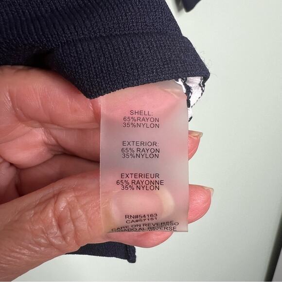 Karl Lagerfeld Knit Cardigan Navy White Size S - Picture 10 of 10